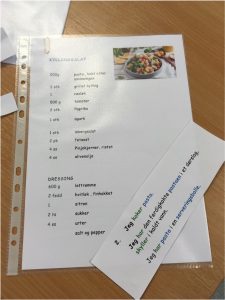 Foto av en matoppskrift