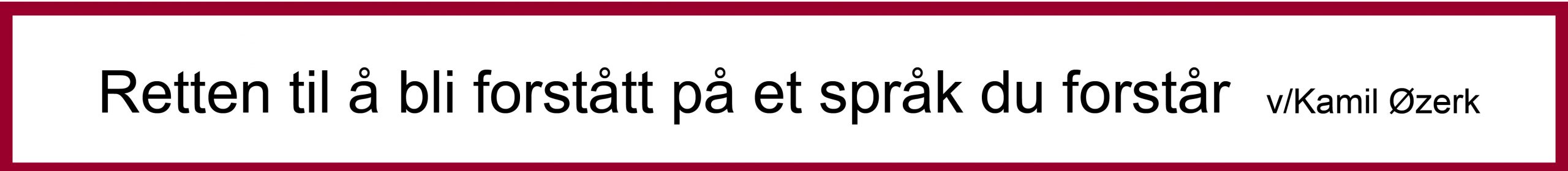 Retten til å bli forstått på et språk du behersker v/Kamil Øzerk

