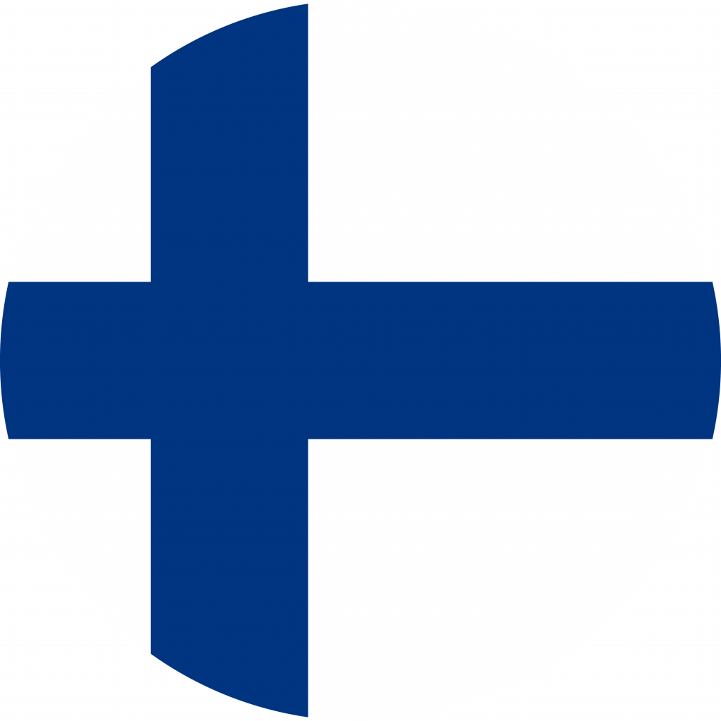 Det finske flagget formet som en sirkel