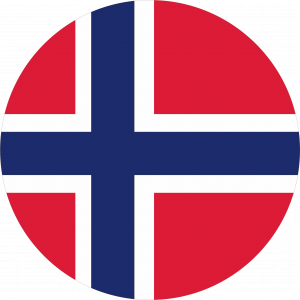 Det norske flagget formet som en sirkel.