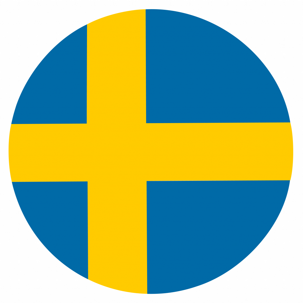 Det svenske flagget formet som en sirkel